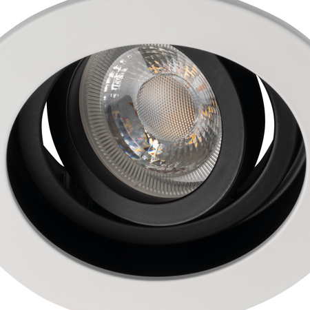 Oprawa sufitowa podtynkowa ARET GU10/GU5.3 Okrągła Ruchoma Biało-Czarna KANLUX