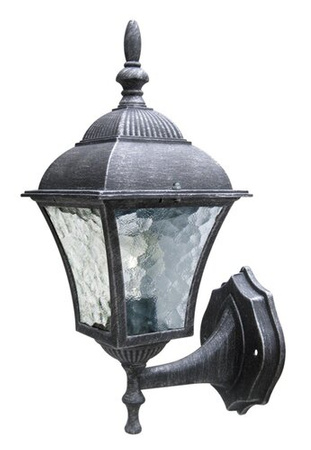 Lampa Ogrodowa LED Kinkiet Elewacyjny TOSCANA E27 IP43 Latarnia do Góry Antyczne Srebro RABALUX