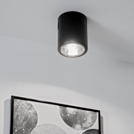 Oprawa Sufitowa Natynkowa Stała Okrągła APUS 10 Spot TUBA Czarna E27