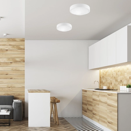 Plafon LED Lampa Sufitowa JONAS E27 Okrągła Szklana Klosz Biała LD.PD-8.7 Lamkur