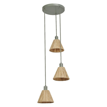 Lampa Sufitowa Wisząca Dekoracyjna E27 Zwis Brązowy Zielony Raffia Decor Ledvance