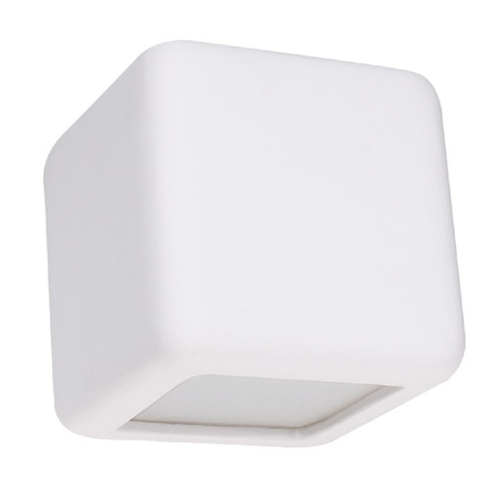 Lampa Ścienna LED NESTA E27 Kinkiet Kostka Ceramiczna Biała SOLLUX