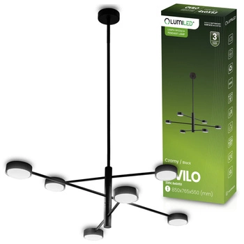Lampa Sufitowa Wisząca LED 6x GX53 Ścienna Czarna OVILO LUMILED