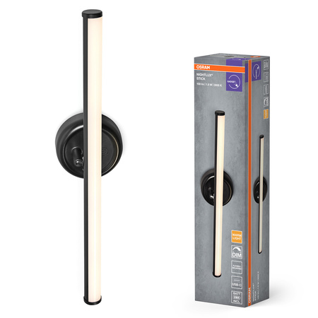 Lampka LED Nocna Magnetyczna 1.8W 100lm 3000K Ciepła 118° Akumulatorowe Czarna Ściemnialna Nightlux Osram