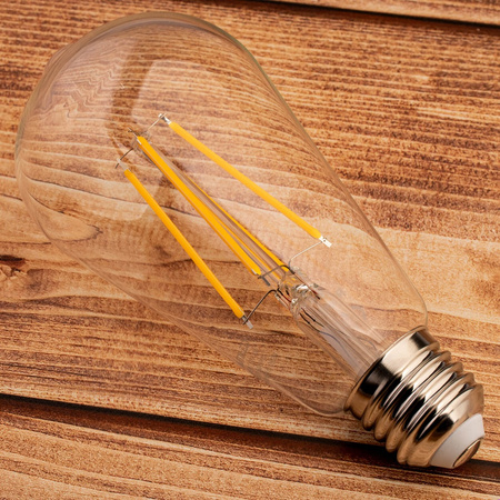 Żarówka LED E27 Edison ST64 8W = 60W 880lm 4000K Neutralna 360° FILAMENT LUMILED