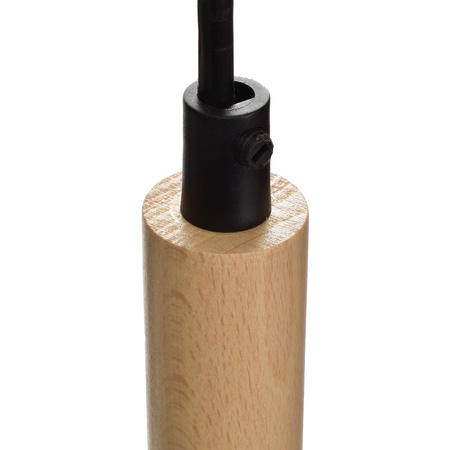 Lampa wisząca TAYLOR 1xE27 Klasyczny Klosz Czarna MLP6218 Milagro Metal + Drewno
