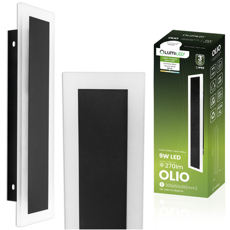 Lampa Ogrodowa LED Natynkowa OLIO Kinkiet Elewacyjny Ścienny 9W 4000K 30cm IP65 LUMILED