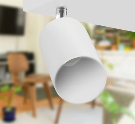 Lampa Sufitowa Plafon Spot Tuba Reflektor Oprawa Halogenowa 4x GU10 Ruchomy Biały Chrom Bardo Masterled