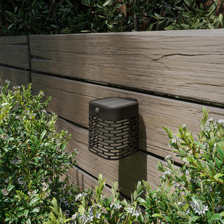 Kinkiet Ogrodowy Lampa Zewnętrzna Elewacyjna Solarny 3.8W 400lm 2700K Ciepła IP44 Czarna z Czujnikiem Ruchu Hara Philips