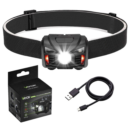 Latarka Czołowa LED Akumulatorowa z czujnikiem ruchu XM-L Q5 3W VA0020 VAYOX