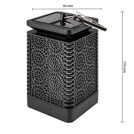 Lampion Ogrodowa LED Solarna Dekoracyjna Płomień Kwadrat 17cm