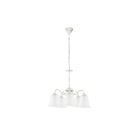 Lampa Sufitowa Wisząca Żyrandol 5x E27 Biały Vintage Fabiola Rabalux