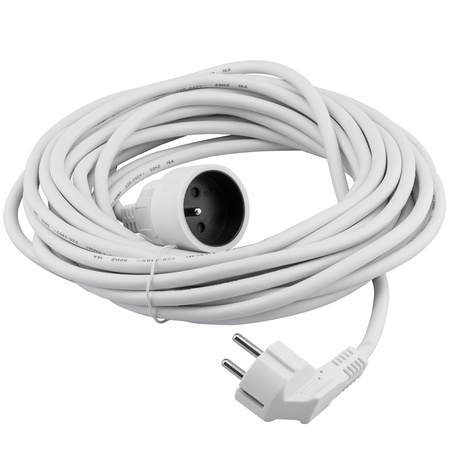 Przedłużacz sieciowy wtyk – gniazdo z uziemieniem 10m 3x1,5mm 16A Biały ECOLIGHT