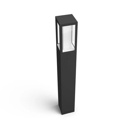 Lampa Ogrodowa LED SŁUPEK Zewnętrzna 77cm 15.8W IP44 White and Color Ambiance RGB + TW Czarna Inteligentna Smart Zigbee Bluetooth Impress Philips Hue