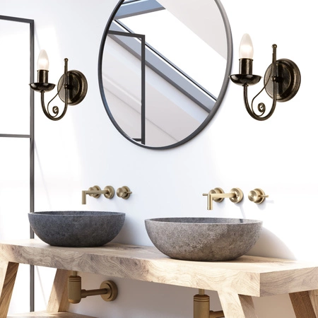 Lampa Ścienna Kinkiet DONATO E14 Czarny Klasyczny KM-1.29 Lamkur