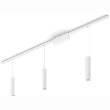 Zestaw Szyna Oświetleniowa Perifo Szynoprzewód 1,5m + 3x Lampa Wisząca LED 15,6W CCT RGB Philips HUE Bluetooth Biały