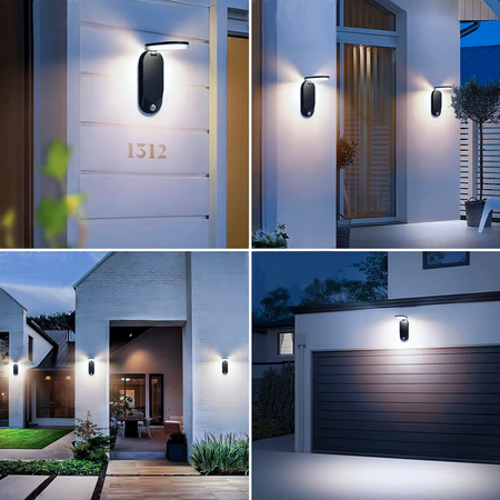 Lampa LED Solarna Ogrodowa Oprawa Elewacyjna Czujnik Ruchu i Zmierzchu 4000K IP65