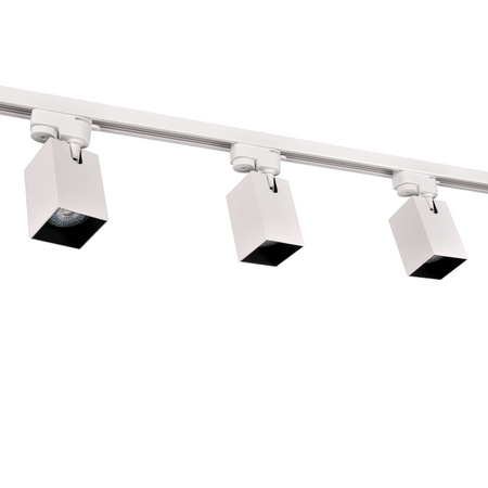 Zestaw Szynowy Szynoprzewód Szyna Listwa 1-Fazowa + 3x Reflektor GU10 Biała Czarna SQUARE Sanico Goldlux