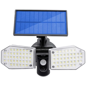 Naświetlacz solarny lampa 78x LED 15W 450lm Zimna czujnik ruchu IP65