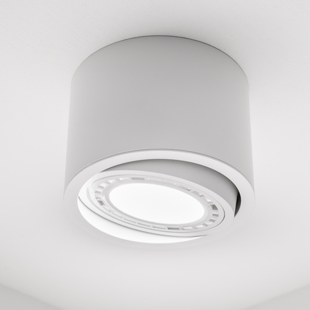 Oprawa Natynkowa HALOGENOWA SPOT TUBA Ruchoma GU10 AR111 Okrągła Biała 100mm TELES LUMILED