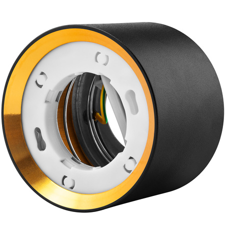 Oprawa HALOGENOWA Natynkowa SUNLA Tuba Gx53 LED Spot Kinkiet Sufitowa Walec Czarno - Złoty LUMILED