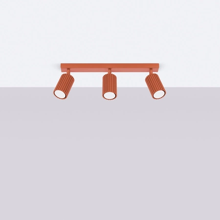 Lampa Sufitowa Reflektor Tuba Spot 3x GU10 Ochra Czerwona Karbon Deep Space SL.1638 Sollux