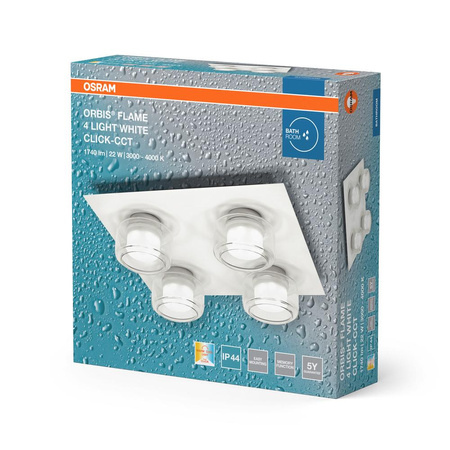 Lampa Sufitowa Oprawa Natynkowa Punktowa 22W 1400lm 3000-4000K Neutralna 115° Biała IP44 Orbis Flame Osram