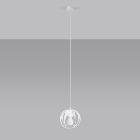 Lampa Sufitowa Wisząca Zwis E27 Kulista Biała Nowoczesna Tulos Sollux