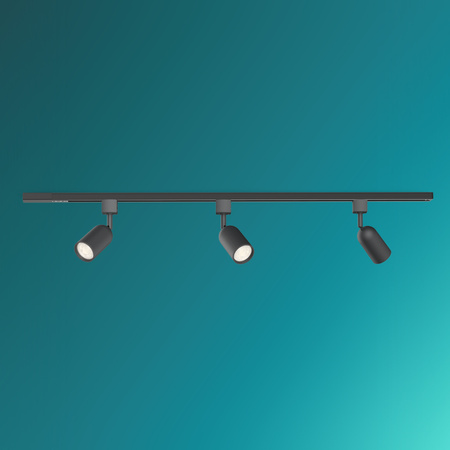 Zestaw Szynowy Lampa Sufitowa Szynoprzewód 1m + 3x Reflektor Szynowy LED GU10 Jednofazowy Czarny EasyLink Shea Philips