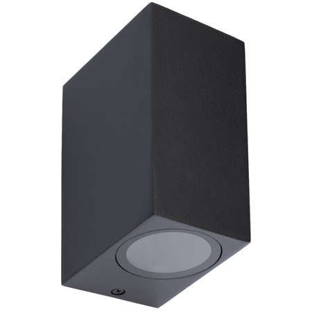 Kinkiet Ogrodowy Elewacyjny Lampa Zewnętrzna 2xGU10 ALLIUM Czarna Kwadrat LUMILED