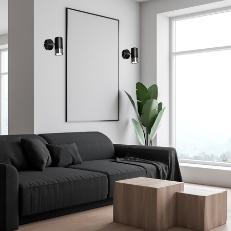 Lampa Ścienna Kinkiet DANI Czarna Chrom 1xGU10 Milagro