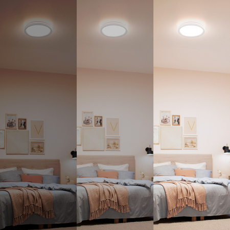 Lampa Sufitowa Plafon LED 24W 2400lm 4000/6500/2700K CCT Biała + Pilot AIO Philips 2 szt.