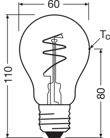 Żarówka LED Dekoracyjna A60 E27 4.6W = 40W 470lm 2200K Ciepła CRI90 300° Filament Ściemnialna Vintage 1906 Osram