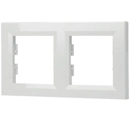 Ramka 2-krotna Pozioma Do Gniazda Podwójna Biała ASFORA