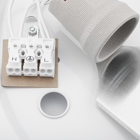 Plafon LED Lampa Sufitowa Natynkowa JASMIN 2x E27 Drewno Biały mat 37cm