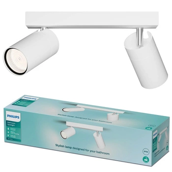 Lampa Sufitowa Reflektor 2x GU10 IP44 Biała Kosipo Philips