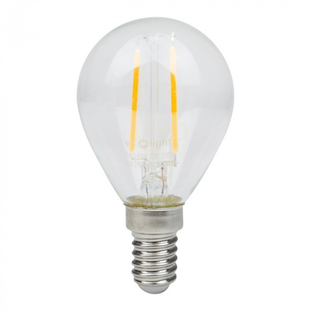 Żarówka LED Kulka P45 E14 2W 240lm 2700K Ciepła FILAMENT Ecolight