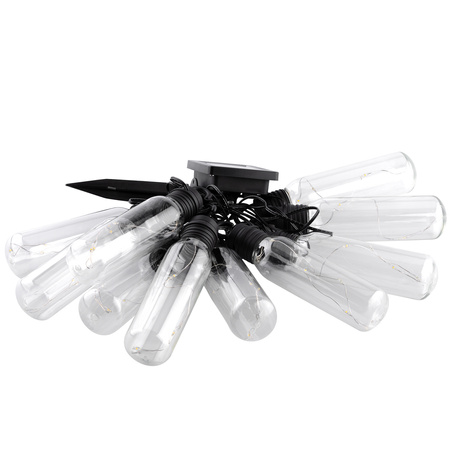 Girlanda Solarna Ogrodowa 10x LED Łańcuch Świetlny Ozdobne Kuleczki 3.8m Ciepła