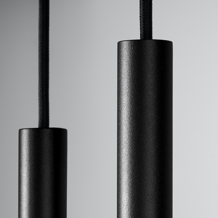 Lampa Sufitowa Wisząca Zwis 2x G9 Tuba Żyrandol Tubularna Czarna Nowoczesna Pastelo Sollux