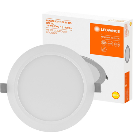 Panel LED Podtynkowy wpuszczany 18W 3000K DOWNLIGHT Slim DN210 LEDVANCE okrągły