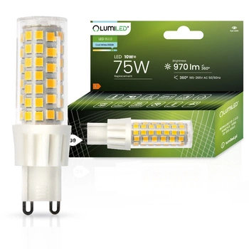 Żarówka LED G9 KAPSUŁKA 10W = 75W 970lm 6500K Zimna 360° LUMILED