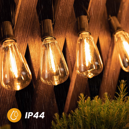 Girlanda Solarna Ogrodowa 40x LED Ozdobne Żarówki 14,5m 2700K Ciepła + Pilot PYRIS LUMILED