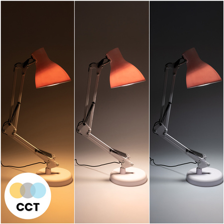 Lampka Biurkowa Stołowa LED 7W CCT Ściemnialna Marti Biała Lumiled