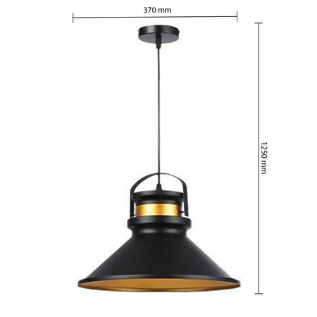 Lampa Sufitowa Oprawa Wisząca Zwis E27 Czarna Złota Miedziana Tao Masterled