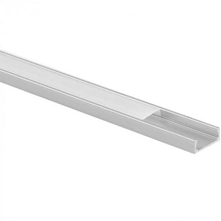 Profil Aluminiowy do Taśm LED Anodowany Wpuszczany/Natynkowy 2m z Mroźnym Kloszem i Zaślepkami Ecolight