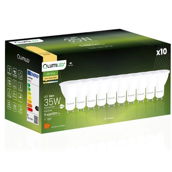 10x Żarówka LED GU10 Reflektor PAR16 5W = 35W 480lm 3000K Ciepła 120° LUMILED