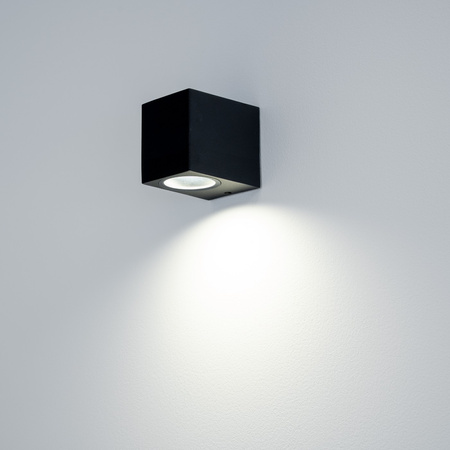 Kinkiet Ogrodowy Elewacyjny Lampa Zewnętrzna GU10 ALLIUM Czarna Kwadrat LUMILED