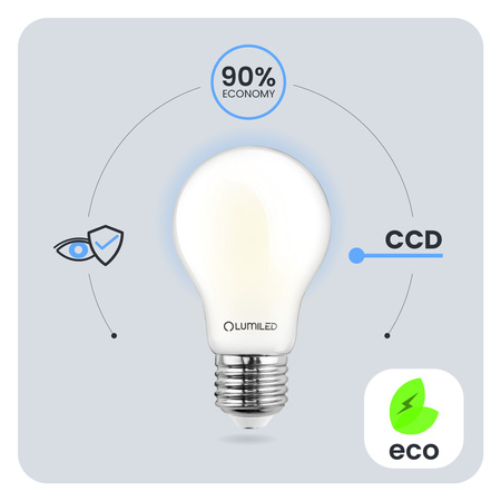 6x Żarówka LED E27 A60 11W = 100W 1521lm 4000K Neutralna 360° FILAMENT LUMILED