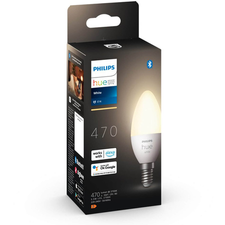 Żarówka LED Świeczka E14 B39 5,5W 2700K Ciepła PHILIPS HUE White Bluetooth Zigbee