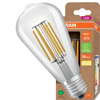 Żarówka LED E27 ST64 CL 4W = 60W 840lm 3000K Ciepła 360° Filament OSRAM ULTRA EFFICIENT